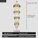 Elegant crystal hollow gold chandelier living room stairwell light