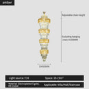 Elegant crystal hollow gold chandelier living room stairwell light