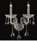 Elegant crystal lamp wall light for bedroom with silk lampshade