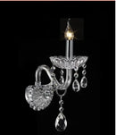Elegant crystal lamp wall light for bedroom with silk lampshade
