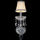 Elegant crystal lamp wall light for bedroom with silk lampshade