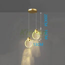 Elegant crystal led chandelier gold pendant light dining room