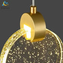 Elegant crystal led chandelier gold pendant light dining room