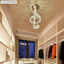 DecorBites™ Musical Note Pendant LED Chandelier - Sparkling Crystal Design for Fashion Stores