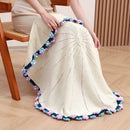 Elegant daisy bouquet soft knitted blanket office nap shawl