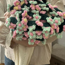 Elegant daisy bouquet soft knitted blanket office nap shawl