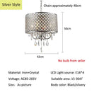 Elegant dark metal crystal ceiling chandelier living room light