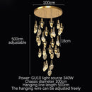 Elegant diamond crystal chandelier gold dining room pendant light