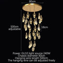 Elegant diamond crystal chandelier gold dining room pendant light