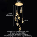 Elegant diamond crystal chandelier gold dining room pendant light