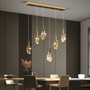 Elegant diamond crystal chandelier gold dining room pendant light