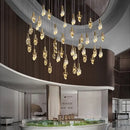 Elegant diamond crystal chandelier gold dining room pendant light