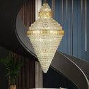 Elegant duplex crystal chandelier gold and amber living room light