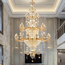 Elegant duplex crystal chandelier gold living room light
