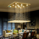 Elegant duplex villa hotel clear & amber crystal chandelier lobby light