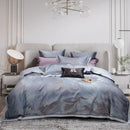 Elegant feather gray 1500tc egyptian cotton silk bedding set bedroom