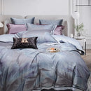 Elegant feather gray 1500tc egyptian cotton silk bedding set bedroom