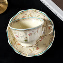 Elegant floral ceramic cup and saucer set dining room porcelain