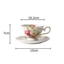 Elegant floral ceramic cup and saucer set dining room porcelain tea set