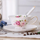 Elegant floral porcelain tea cup set – dining room gold trim rose cup
