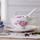 Elegant floral porcelain tea cup set – dining room gold trim rose cup