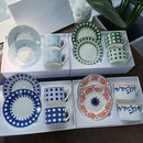 Elegant geometric bone china tea cup set dining room ceramic teaware