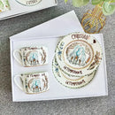 Elegant geometric bone china tea cup set dining room ceramic teaware