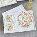 Elegant geometric bone china tea cup set dining room ceramic teaware