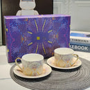 Elegant geometric bone china tea cup set dining room ceramic teaware