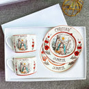 Elegant geometric bone china tea cup set dining room ceramic teaware
