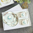 Elegant geometric bone china tea cup set dining room ceramic teaware