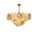Elegant ginkgo gold led chandelier white & gold living room light