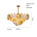 Elegant ginkgo gold led chandelier white & gold living room light