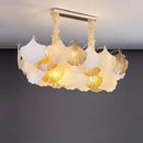 Elegant ginkgo gold led chandelier white & gold living room light