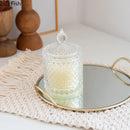 Elegant giraffe gold ceramic jar and brass handle storage tray dining room