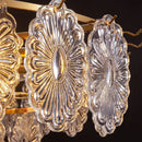 Elegant glass chandelier gold petal led light dining room