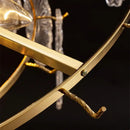 Elegant glass chandelier gold petal led light dining room