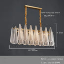 Elegant glass chandelier lighting gold tiered teardrop dining room