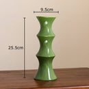 Elegant glossy black bamboo ceramic vase living room decor