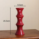 Elegant glossy black bamboo ceramic vase living room decor