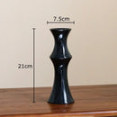 Elegant glossy black bamboo ceramic vase living room decor