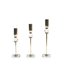 Elegant gold and crystal glass candlestick holder dining room set