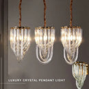 Elegant gold and glass crystal pendant lights kitchen island lamps
