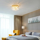 Elegant gold & black crystal round ceiling chandelier dining room