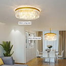 Elegant gold & black crystal round ceiling chandelier dining room