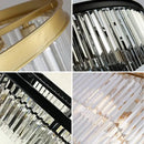 Elegant gold & black crystal round ceiling chandelier dining room