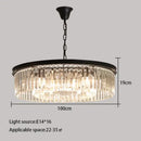 Elegant gold & black crystal round ceiling chandelier dining room