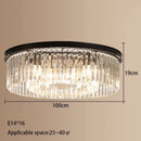 Elegant gold & black crystal round ceiling chandelier dining room