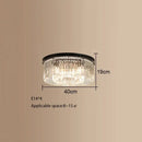 Elegant gold & black crystal round ceiling chandelier dining room