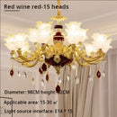 Elegant gold & blue crystal chandelier living room lighting
